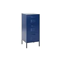 armoire de rangement en métal à 3 tiroirs industrielle pour bureau à domicile bleu marin wostok