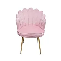kinhall fauteuil en velours pour chambre à coucher, chaise rose avec accoudoir, chaise rembourrée, rose, chaise d'accoudoir en forme de fleur pour salon, commode, bureau
