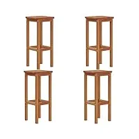 vidaxl 4x tabourets de bar chaises de comptoir tabourets de pub meubles de cuisine sièges de bistro salle à manger intérieur bois massif d'acacia