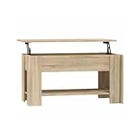 vidaxl table basse table de salon table d'appoint meuble de salle de séjour bout de canapé intérieur 101x49x52 cm chêne sonoma bois d'ingénierie
