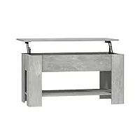 vidaxl table basse table de salon table d'appoint bout de canapé meuble de salon salle de séjour 101x49x52 cm bois d'ingénierie gris béton