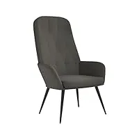 vidaxl chaise de relaxation chaise de salon siège de salon fauteuil de relaxation meuble de salle de séjour intérieur gris foncé velours