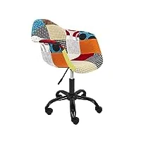paris prix - fauteuil de bureau patchwork 86cm multicolore