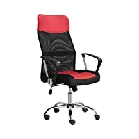abician fauteuil de bureau ergonomique en maille, chaise de bureau à roulettes avec appui-tête, fauteuil d'ordinateur moderne avec avec assise en similicuir, capacité max. de 135kg gris