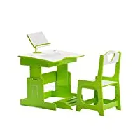 ensemble table et chaises pour enfants meubles pour enfants en pvc solide bureau pour enfants chiars hauteur ajustable mini table pour bébé avec porte-livre (color : green, size : onesize)