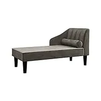 vidaxl chaise longue avec traversin canapé de repos convertible pour sieste meuble de salon salle de séjour maison intérieur gris foncé velours