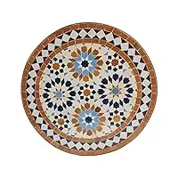 casa moro mt2239 table d'appoint en mosaïque avec structure en fer forgé marron Ø 45 cm hauteur 50 cm | table basse bohème, table de bistrot marocaine en mosaïque du maroc