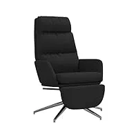 vidaxl chaise de relaxation avec repose-pied chaise de salon fauteuil de relaxation siège de salon meuble de salle de séjour intérieur noir tissu