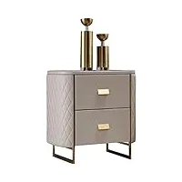 jefgo table de chevet cabinet de chevet en cuir de luxe lumineux armoire de chevet nordic ins bedside cabinet (color : coffee color, taille : one size)