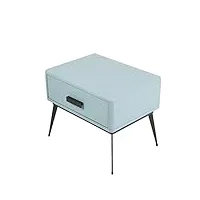 jefgo table de chevet table de chevet en caoutchouc bois rétro bleu simple table de chevet en bois massif simple bedside cabinet (color : light blue, taille : one size)