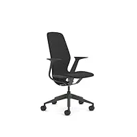 steelcase silq chaise ergonomique réglable en hauteur, coque merle/merle plastique et revêtement noir