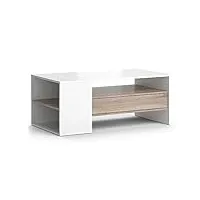 vicco table basse fabien, blanc/sonoma, 110 x 45 cm