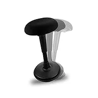 dynaseat tabouret ergonomique réglable en hauteur pour s'asseoir et se tenir debout (noir, 65 à 85 variantes) – tabouret de bureau ergonomique – tabouret de bureau avec effet oscillant – support