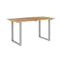 vidaxl table de salle à manger table de cuisine table à dîner table de repas meuble de cuisine maison intérieur 140x70x76 cm bois d'acacia massif