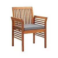 vidaxl 8x chaises à dîner de jardin et coussins chaises de salle à manger sièges de terrasse meubles de patio extérieur bois d'acacia massif