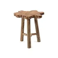 design delights tabouret en bois tree | acajou, 50x40x30 cm | tabouret pour plantes, tabouret en tronc darbre, table dappoint, tabouret racine, naturel
