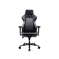 rekt legend-r business chaise de bureau xl noir + simili cuir/matériaux haute qualité + chaise gamer inclinable 180° + ergonomique avec coussin lombaire ajustable + fauteuil noir carbone