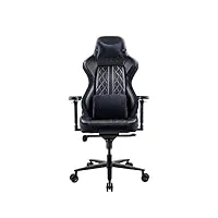 rekt comfort-r business chaise de bureau gaming xl - noir simili cuir et velours - inclinable à 180 ° - accoudoirs 4d - coussin ajustable pour la nuque - coussin lombaire - supporte 150 kg