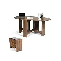 lifezeal table salle à manger 163x80x75 cm, table pliante 80x45x75 cm, table cuisine en bois, table extensible avec capacité de charge de 60 kg, marron