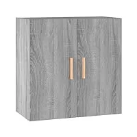 vidaxl armoire murale meuble de rangement armoire flottante suspendue salon salle de séjour intérieur sonoma gris 60x30x60 cm bois d'ingénierie