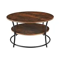 tectake table d’appoint 80x46cm style industriel table basse bout de canapé meuble de salon – diverses couleurs (bois foncé style industriel)