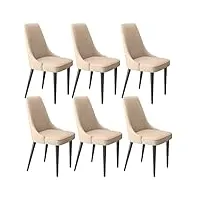 xaditon chaises salle à manger de cuisine lot de 6 chaises salle manger cuisine, chaises salle manger modernes latex avec cuir microfibre doux et pieds métal, chaises d'appoint pour salon