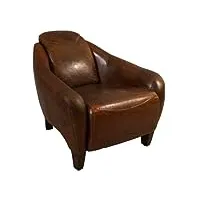 lazy club fauteuil de relaxation vintage en cuir véritable