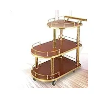 chariot de cuisine étagère desserte roulante service à 3 niveaux acier inox etagere de rangement robuste inox support,roues verrouillables,rolling storage (color : red)