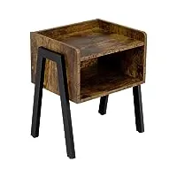 abician table de chevet empilable table de nuit industriel empilable en bois table d'appoint pour chambre salon couloir 46 x 35 x 52,5 cm marron rustique