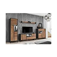 extreme furniture venice tv set | 3 armoires de salon avec 1 étagère murale | led | design moderne | rangement pratique