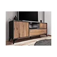 extreme furniture venice tv stand | meuble de salon avec 2 portes rabattables | led | design moderne | rangement pratique