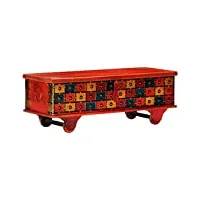 meubles, armoires et rangement, coffres de rangement, boîte de rangement, rouge 110 x 40 x 40 cm en bois d'acacia massif