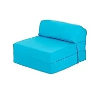ready steady bed chaise pliante z-fold confortable | canapé-lit futon léger | housse souple et résistante à l'eau | matelas zbed de conception ergonomique (turquoise)