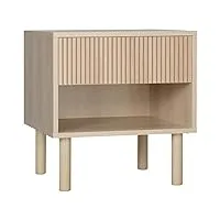 homcom table de chevet table de nuit avec tiroir et niche style scandinave 47 x 47 x 50 cm bois naturel