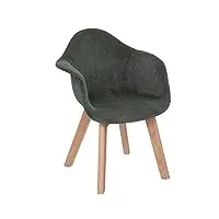 atmosphera - chaise enfant à accoudoirs lena - vert kaki - velours côtelé