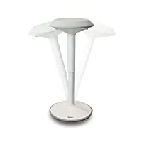 backerz tabouret ergonomique à bascule - tabouret réglable en hauteur 40 à 60 cm - chaise de bureau ergonomique pour la maison, le bureau, l'École - revêtement en lin hydrofuge - blanc mat