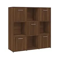 vidaxl bibliothèque Étagère à livres meuble de rangement organisateur salle de séjour maison intérieur chêne marron 90x30x90 cm bois d'ingénierie