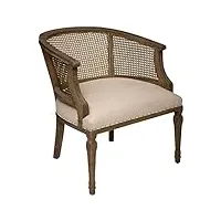 pegane fauteuil en cannage et bois de bouleau coloris beige - longueur 64 x profondeur 65 x hauteur 69,5 cm