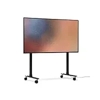 pedestal straight rollin' meuble tv sur roulettes (noir) | support tele pour les ecrans de 40 à 70 pouces | pied tv au design danois | meubles de salon pour television