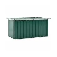 tidyard boîte de rangement de jardin coffre de rangement extérieur vert 129x67x65 cm