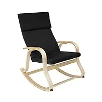 tectake fauteuil à bascule roca fauteuil de détente diverses couleurs (noir)