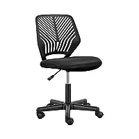 abician chaise de bureau en maille, fauteuil d'ordinateur réglable sans accoudoirs, chaise pivotante à dossier moyen, pour travail Étude gaming noir