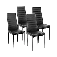 glit chaises de salle à manger, lot de 4 chaise salle a manger, chaise cuisine moderne, siege rembourre epais, dossier haut, chaise de salle à manger confortable et durable (4, noir)