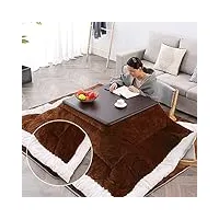 table kotatsu avec chauffage et couverture japonais table kotatsu avec chauffe-tapis futon 4 pièces/ensemble table kotatsu avec chauffe-tapis futon (color : brown-a, s : 120 * 80 * 45cm)