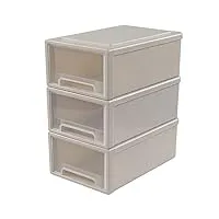 afromy tiroir de rangement de boîte empilable de 6 pintes, unité de boîte avant empilable de bureau, paquet de 3, f