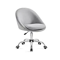 songmics chaise de bureau, fauteuil pivotant en tissu coton-lin, siège confort, rembourrage en mousse, réglable en hauteur, pour bureau, chambre, gris tourterelle obg020g01