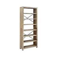 vidaxl bibliothèque 7 niveaux Étagère à livres meuble de rangement salle de séjour maison intérieur 80x30x200 cm bois solide d'acacia