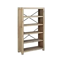 vidaxl bibliothèque 5 niveaux Étagère à livres meuble de rangement salle de séjour maison intérieur 80x30x140 cm bois solide d'acacia