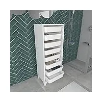 [en.casa] meuble de rangement pour cuisine salle de bain chambre enfant commode à 8 bacs panneau de particules plastique 117 x 45 x 30 cm blanc