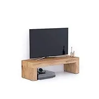 mobili fiver, meuble tv evolution 120x40, bois rustique, 120 cmx40 cmx35 cm, meuble tv design pour tv jusqu'à 50'' tv, made in italy